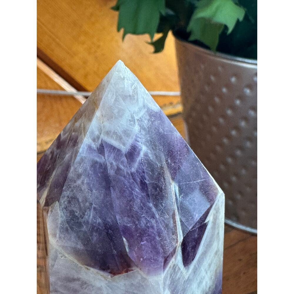 Chevron Amethyst Crystal Tower Polished Point 6–7 Inch - Picture 7 of 12